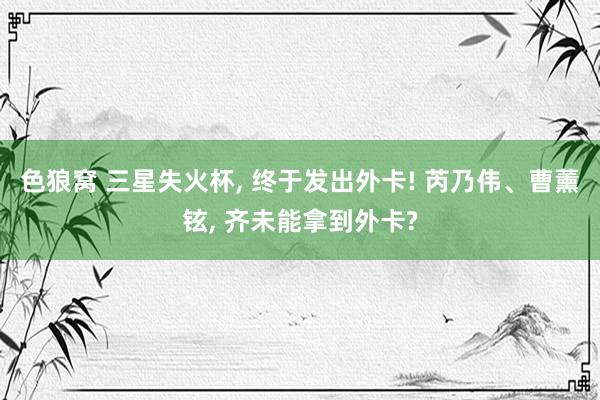 色狼窝 三星失火杯， 终于发出外卡! 芮乃伟、曹薰铉， 齐未能拿到外卡?