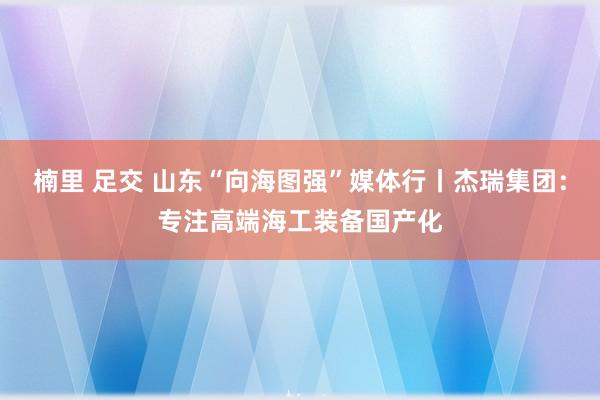 楠里 足交 山东“向海图强”媒体行丨杰瑞集团：专注高端海工装备国产化