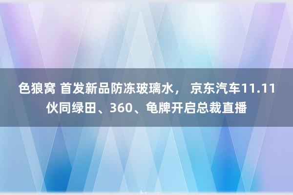 色狼窝 首发新品防冻玻璃水， 京东汽车11.11伙同绿田、360、龟牌开启总裁直播