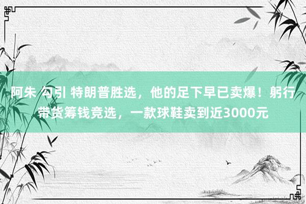 阿朱 勾引 特朗普胜选，他的足下早已卖爆！躬行带货筹钱竞选，一款球鞋卖到近3000元