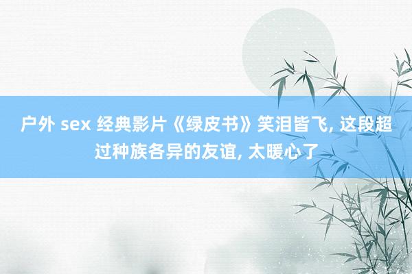 户外 sex 经典影片《绿皮书》笑泪皆飞， 这段超过种族各异的友谊， 太暖心了