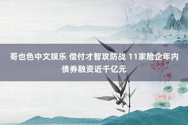 哥也色中文娱乐 偿付才智攻防战 11家险企年内债券融资近千亿元