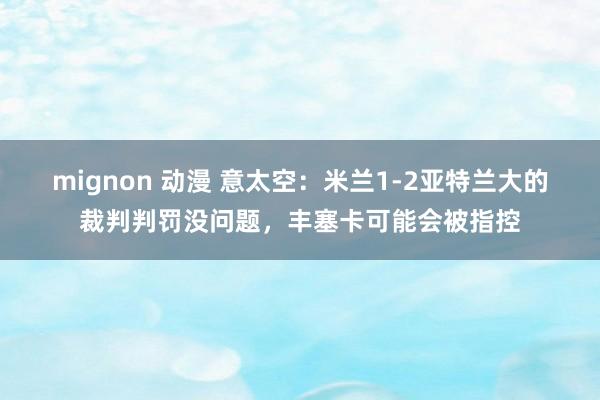 mignon 动漫 意太空：米兰1-2亚特兰大的裁判判罚没问题，丰塞卡可能会被指控