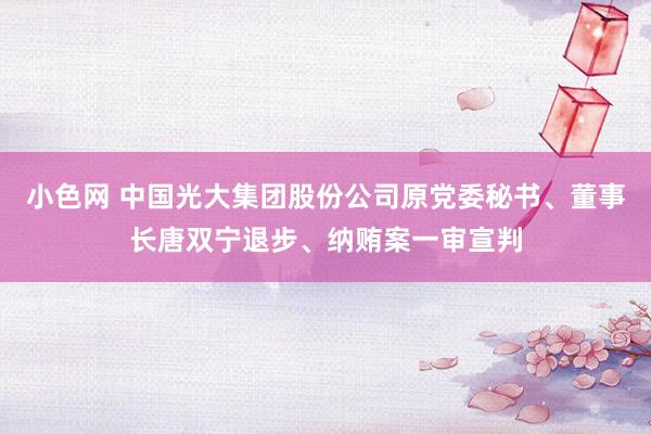 小色网 中国光大集团股份公司原党委秘书、董事长唐双宁退步、纳贿案一审宣判