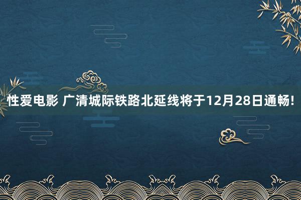 性爱电影 广清城际铁路北延线将于12月28日通畅!