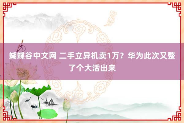 蝴蝶谷中文网 二手立异机卖1万？华为此次又整了个大活出来