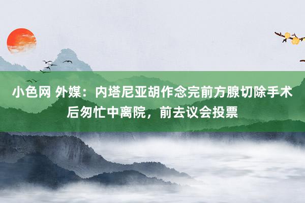 小色网 外媒：内塔尼亚胡作念完前方腺切除手术后匆忙中离院，前去议会投票