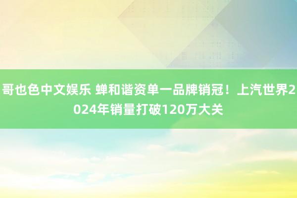 哥也色中文娱乐 蝉和谐资单一品牌销冠！上汽世界2024年销量打破120万大关