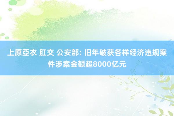 上原亞衣 肛交 公安部: 旧年破获各样经济违规案件涉案金额超8000亿元