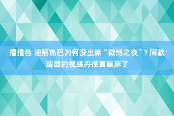 撸撸色 迪丽热巴为何没出席“微博之夜”? 同款造型的祝绪丹径