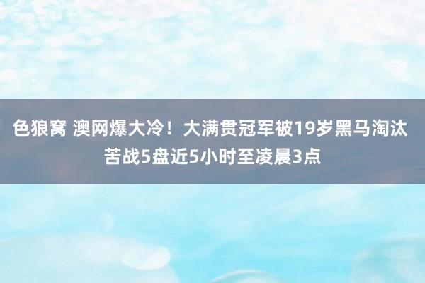 色狼窝 澳网爆大冷！大满贯冠军被19岁黑马淘汰 苦战5盘近5小时至凌晨3点