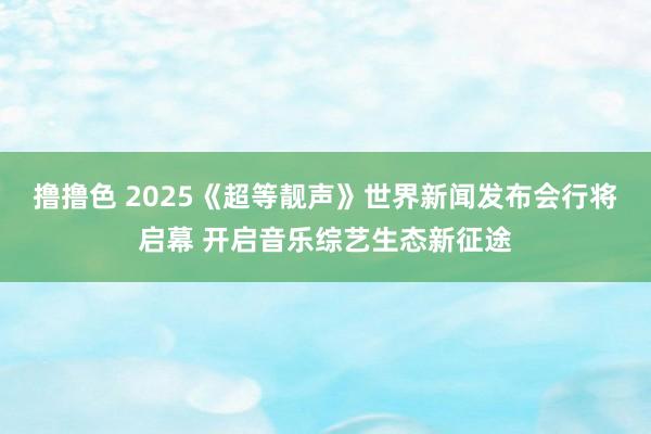 撸撸色 2025《超等靓声》世界新闻发布会行将启幕 开启音乐